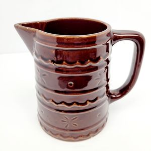 Vintage Mar-Crest Daisy and Dot Stoneware Pitcher